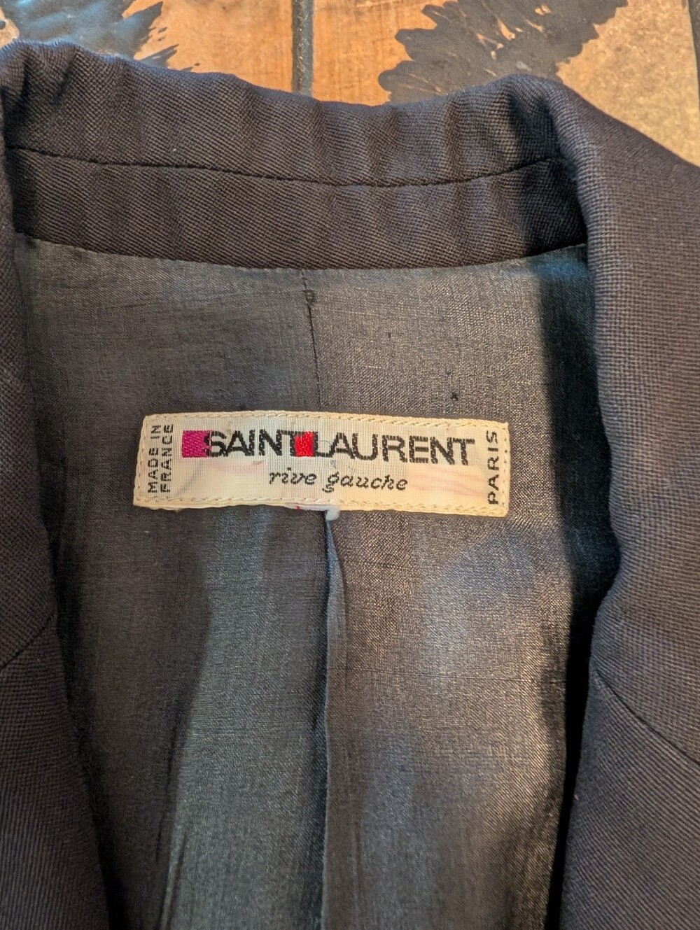 Vintage Saint Laurent Rive Gauche Blazer YSL Cropped Jacket Luxury Outerwear Vtg - Picture 2 of 9
